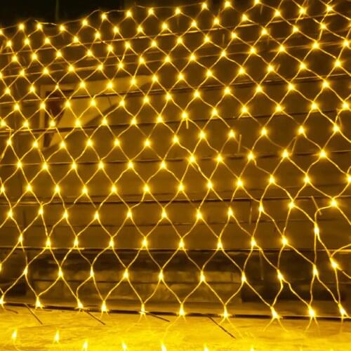 Thrisdar 3*2m 4.5*1.5m 6*4M LED Net Mesh Fairy String Light Christmas Wedding Holiday Background Window Curtain Net Light