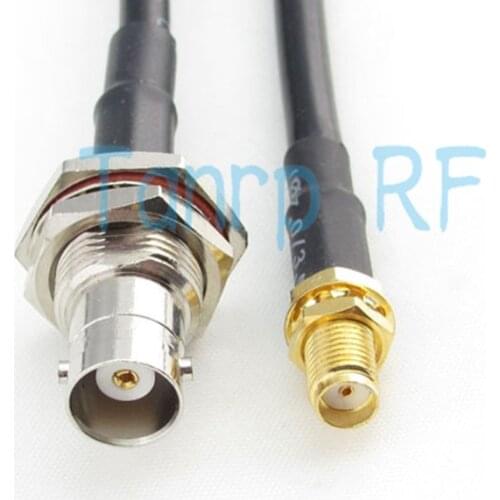3FEET 1M RG58 extension cable 100CM RF connector Pigtail coaxial jumper cable BNC female nut bulkhead to SMA female jack