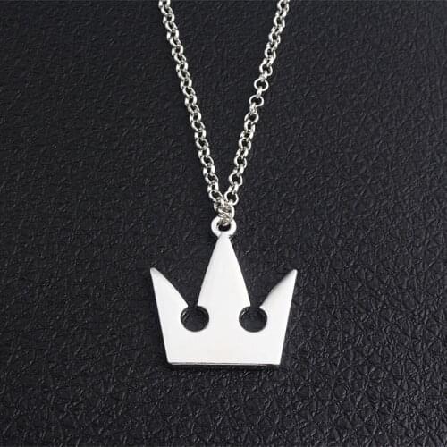 Hot Game Kingdom Hearts Crown Metal Alloy Pendant Necklace Chain Jewelry Accessories