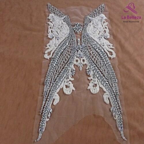 1 piece New fashion silver/white handmade beads large patch for decoration dress/fashion design