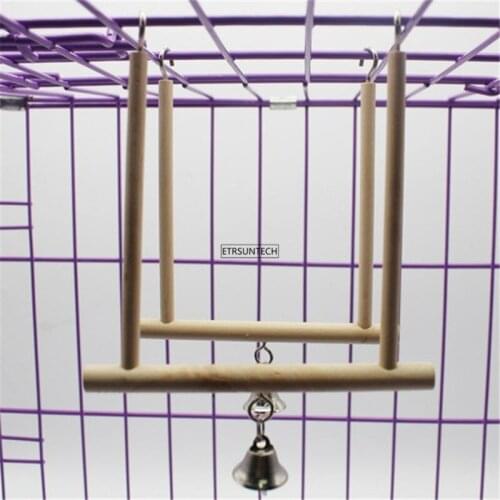 100pcs Natural Wooden Birds Perch Parrots Hanging Swing Cage Pendant Toys Stand Holder Toy Bird Supplies