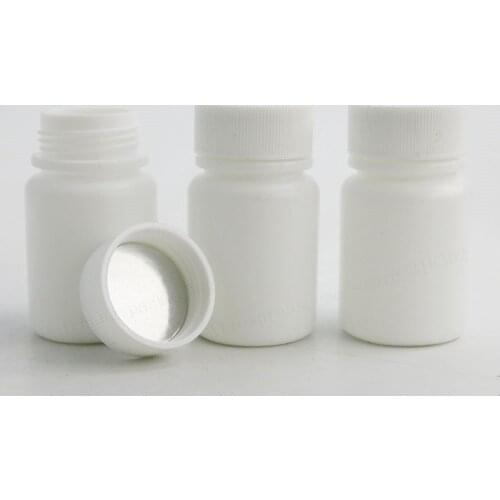 100 X 30ml HDPE Solid White Pharmaceutical Pill Bottles For Medicine Capsules Container Packaging with Seal Lids