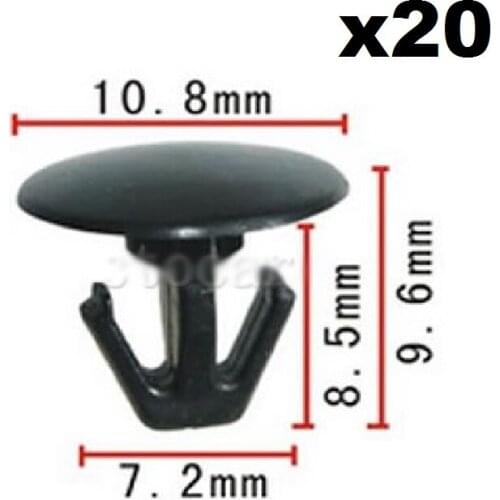 20pcs Nylon Fastener For Honda Hood Seal Retaining Clip (11x8x6mm) 91518-S10-003