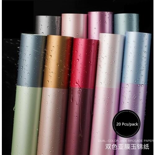 20pcs High Grade Double Sided Two-color Matt Flower Wrapping Paper Gift Wrap Art Paper