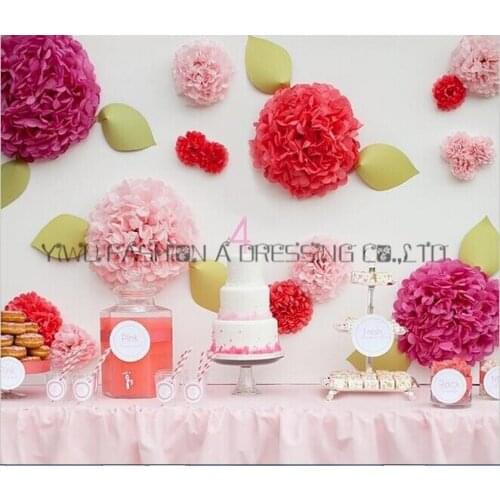 22pcs/lot Wholesale 6inch&10inch (15cm&25cm) Mixed Paper Pom Poms Handmade Paper Flowers Ball For Wedding & Home Decoration