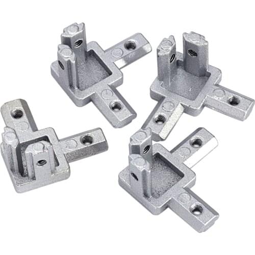 3-Way End Corner Bracket Connector for T slot Aluminum Extrusion Profile 2020 series (Pack of 4, with screws)