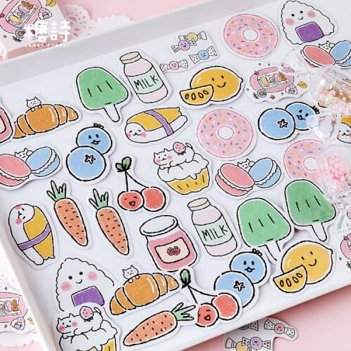 45 PCS/pack Sweet Rice Snacks DIY Decorative Sticker Diary Notebook Bullet Decoration