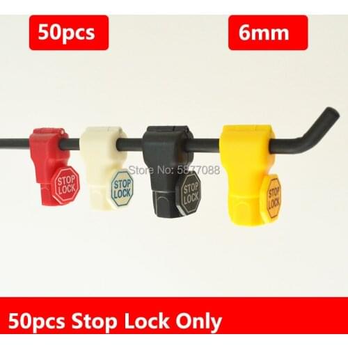 50pcs Stop Lock and Magnetic Key Detacher For Hanging Merchandise On Hooks Display Peg Hook Security Little Red Lock 6mm
