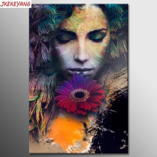 5D Diy diamond painting Beauty feathers and flowers Diamond Mosaic sale Rhinestone Embroidery cross stitch Y3788
