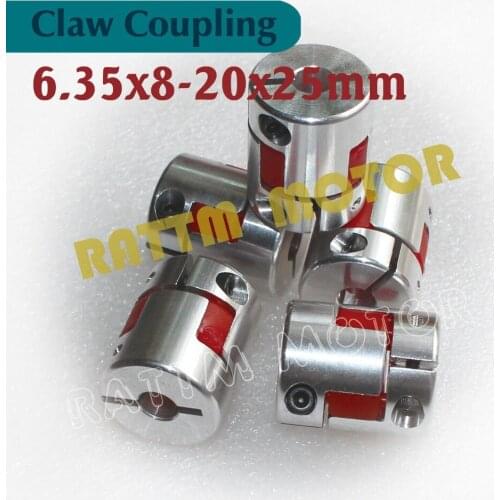 6.35x8mm 5pcs Plum Coupling Shaft Coupler D25L30