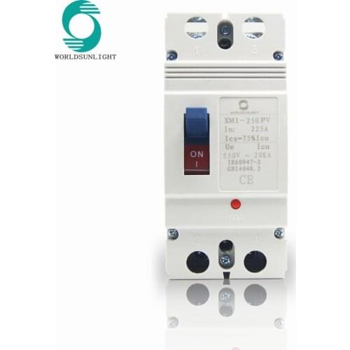 Worldsunlight XM1-250PV Moulded Case Circuit Breaker Switch 2P 550V 160A 200A 250A DC MCCB