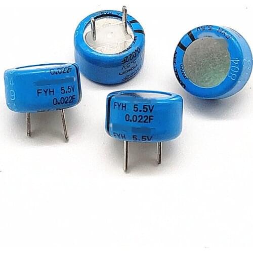 2pcs FYH Series 5.5V 0.022F FYHOH223ZF Energy Storage Memory Power Supply 5.5V0.022F capacitance