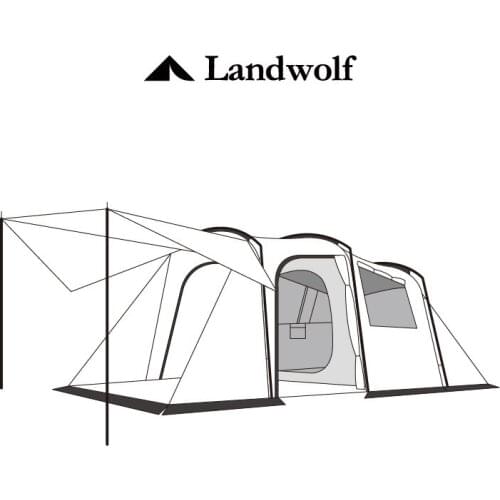 Landwolf Large Space Outdoor Camping 1 Big Hall 1 Bedroom For 5-6 Person Large Family Party Evening Travel Team Camping Tent