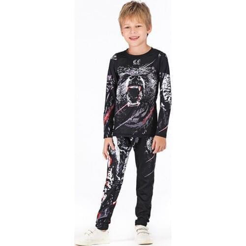 Kids MMA Boxing Set Compression Jerseys+Pants Children Rashguard Training Tight T-Shirts Trousers Teenagers Rash guard Clothing