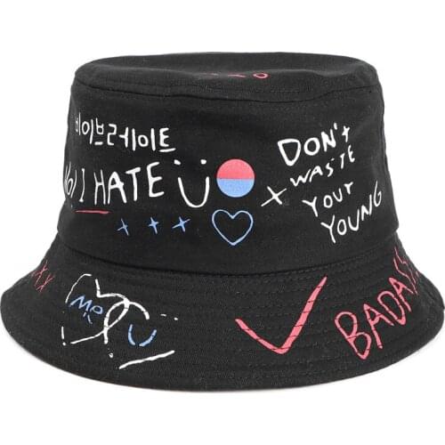 Print Double-Side-Wear Reversible Packable Bucket Hat Sun Hat Travel Beach Sun Visor Outdoor Cap for Gift