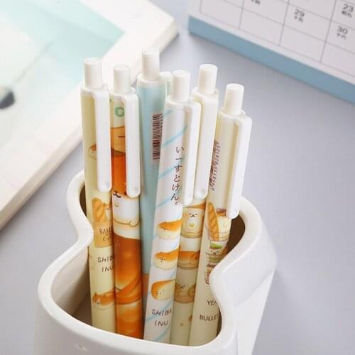 3pc Cartoon Burger Bear Press Gel Pen Creative Tudent Exam Water Pen Office School Supplies Stationery Black Ink Signature Pen