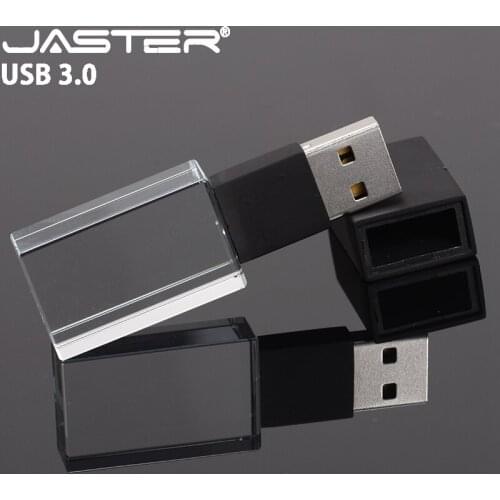JASTER USB 3.0 Crystal Pen Drive Silver USB Flash Drive 4GB 8GB 16GB 32GB 64GB Black Flash Card Disk Golden Flash Memory Stick