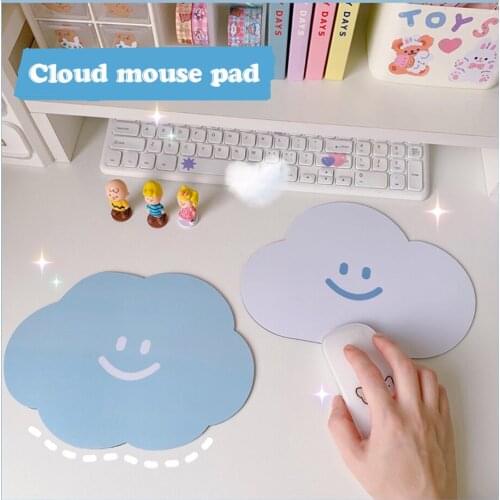 INS Cute Cloud Smile Mouse Pad Girl Small Table Mat Creative Soft Cushion Pink Japanese Kawaii Students Computer Keyboard Mat