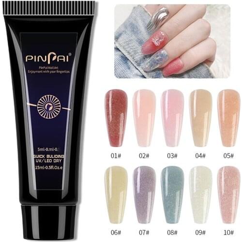 Nail Extension Gel Set Solid UV Building Jelly Gel Polish Glitter Crystal Model Glue Gel Nail Quick Extension Glue TSLM1