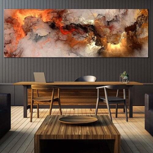 CNPAINTING Wall Art Picture Canvas Print Abstract Landscape Painting Fire Cloud Poster Prints Living Room Home Decor No Frame