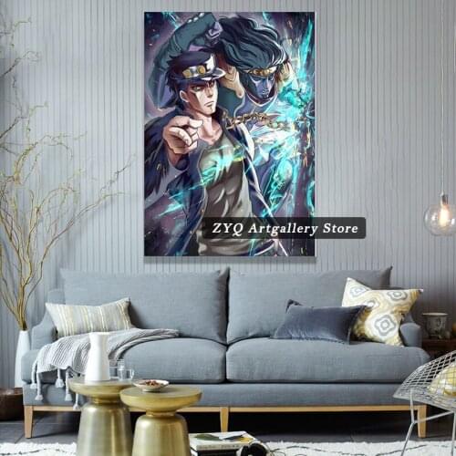Canvas Wall Art JoJo S Bizarre Adventure HD Prints Poster Animation Role Kujo Jotaro Home Decoration Painting For Bedroom