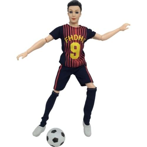 NK One Set World Cup Male Footballer Doll Accessories With Sports Shirt Pants Sock For Ken Doll Clothes Makeup Toys DZ