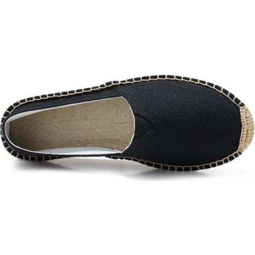 New Hemp Bottom Handmade Fashion Straw Linen Shoes Sweat Absorption Breathable A Foot Pedal Loafers Men