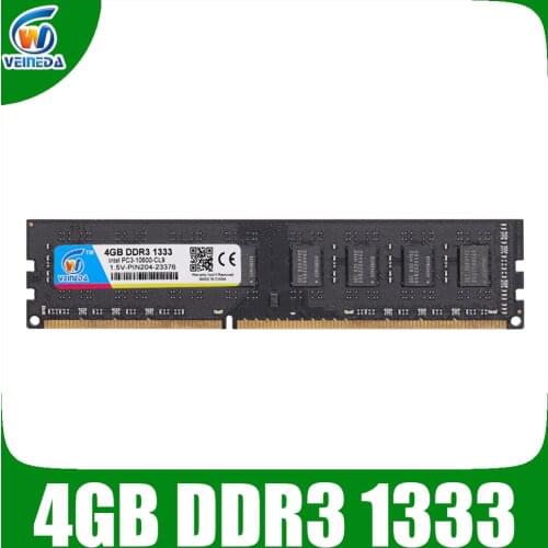 VEINEDA 2gb 4gb 8gb sodimm ram DDR3 memory ddr3 8 гб ddr 3 1333For Desktop PC DIMM Memory PC3-10600R 12800R