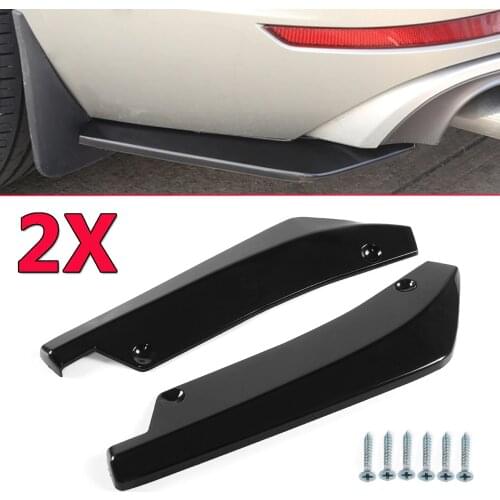 A Pair Universal Car Rear Bumper Lip Diffuser Splitter Canard Angle Side Skirt Extension Bumper Spoiler Decorative Protection