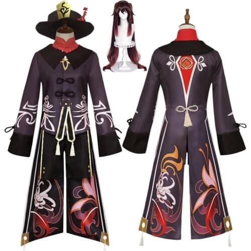 Game Genshin Impact Hutao Cosplay Costume Wig Hu Tao Halloween Carnival Costumes Wigs