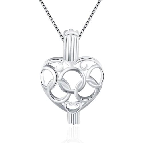 CLUCI 3pcs Silver 925 Heart Love Pendant Women Fine Jewelry 925 Sterling Silver Pearl Locket Pendant SC014SB