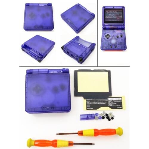 Transparent Blue Clear Shell Housing Case for Nintendo for GBA SP for Gameboy Advance SP Console