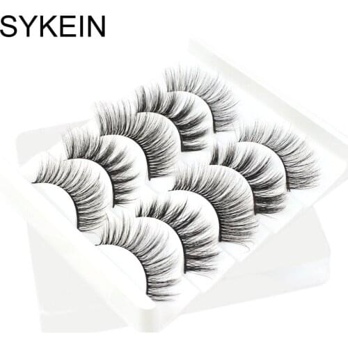 Lashes 5 Pairs 3D Faux Mink Lashes Fluffy Soft Wispy Volume Natural long False Eyelashes Eye Lashes Reusable Eyelashs Makeup