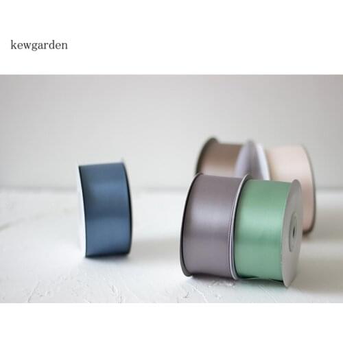 Kewgarden DIY Brooch Hairbow Accessories High Quality Polyester Satin Ribbon 1.5" 38mm Handmade Tape Packing Webbing 18 Yards