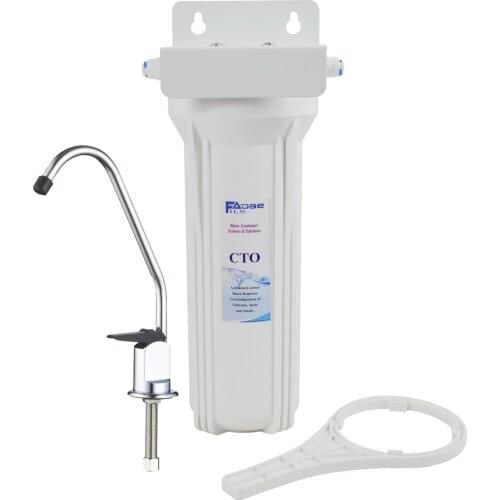 Simpe and Easy Single Stage Under Sink Water Filtration System with 10-inch CTO Coconut Carbon Block Filter and Faucet