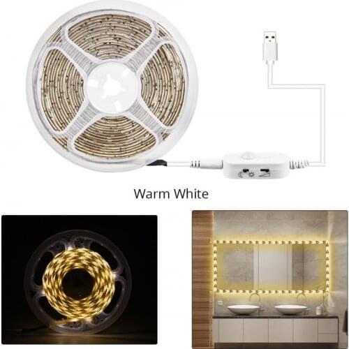 2835 lamp beads Smart Dimmable PIR Motion Sensor LED Strip Lights Epoxy waterproof 5V USB Stairs Cabinet Closet Lamp for home tv