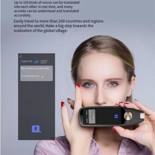 Smart Portable 116 Languages Translator Pen Scanner Instant Text Scanning Reading Translator Device for Business Travel Abroad
