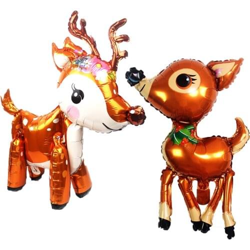KAMMIZAD 3D Sika Deer balloons birthday party decorations kids and adult globos safari party take a shower balloon