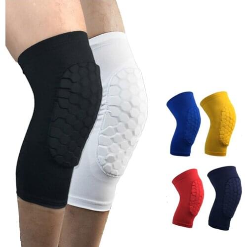 1PCS Basketball Knee pads Leg Sleeves Honeycomb Cellular Football Volleyball Soccer Kneepad Calf Support Ski Cycling Leg warmer