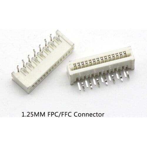 10pcs 1.0mm/1.25mm FPC/FFC Connector LCD 4P-32P Flexible Flat Cable Socket Double Row Curved Pin Type non-lock FPC connector