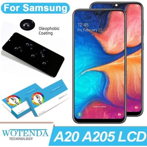 100% Original 6.4'' AMOLED Display for Samsung Galaxy A20 A205 SM-A205F Full LCD Touch Screen Digitizer Assembly Repair Parts