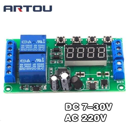 2 Channel Delay Relay Module Pulse Trigger Power-off Cycle Timing DC 7-30V AC 220V