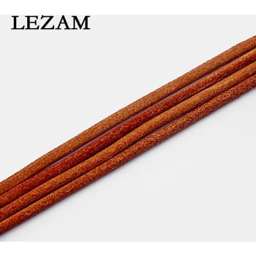 3meter 3mm Genuine Leather Cord Jewelry Brown Color For Diy Bracelet Necklace Jewelry Material Accessories Rope Cord Bijoux