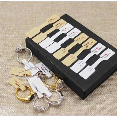 6*1.20cm self adhesive thank you ring price label tag white/kraft jewelry size note brand name label tags 300pcs per lot