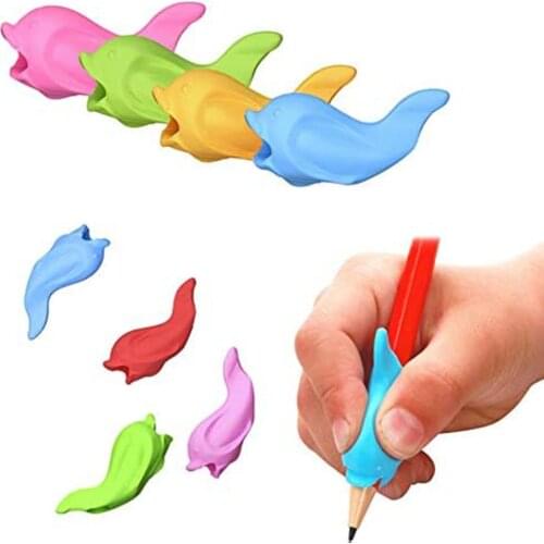 8 pcs/lot Kids Pen Holder Silicone Baby Learning Writing Tool Correction Device Fish Pencil Grasp Writing Aid Grip Stationery