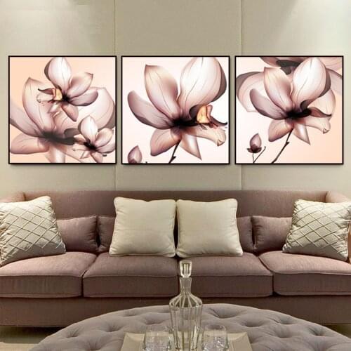 Magnolia modern minimalist Diamond painting the living room Full Drill triptych Cross Stitch New 5D Diy Diamond Embroidery Gift