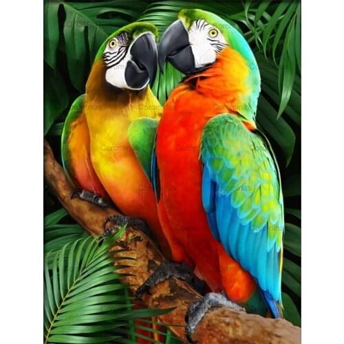 Full Drill Diamond Painting Parrot Crystal Diamond Embroidery Cross Stitch Animal Mosaic Rhinestones Kit 5D Home Decoration Gift