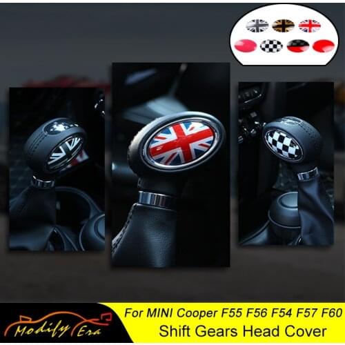 Union Jack Automatic Shift Knob Gears Head Cover Case Sticker For MINI Cooper One JCW Countryman F55 F56 F54 F57 F60 Car-Styling