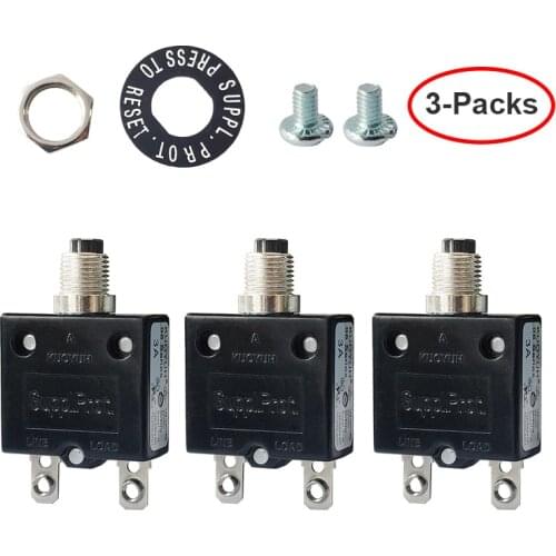 3sets 98 series 3A 5A 6A 7A 10A 15A 20A 25A 30A 32A 35A 40A 50A Circuit Breakers Manual push reset KUOYUH 125/250VAC