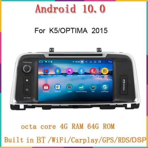 8" Android 10.0 car dvd player Fit for Kia K5 OPTIMA 2015 2016 with GPS Navigation WIFI 4G octa core 4G RAM 64G ROM